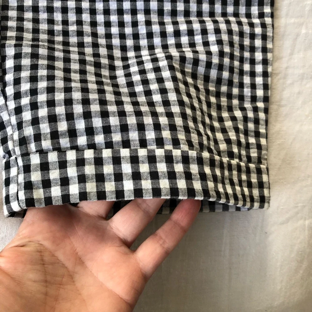 LUSH Black and White Gingham Pants, High-Waist (with ruffle), Size L, NWOT - Picture 5 of 8